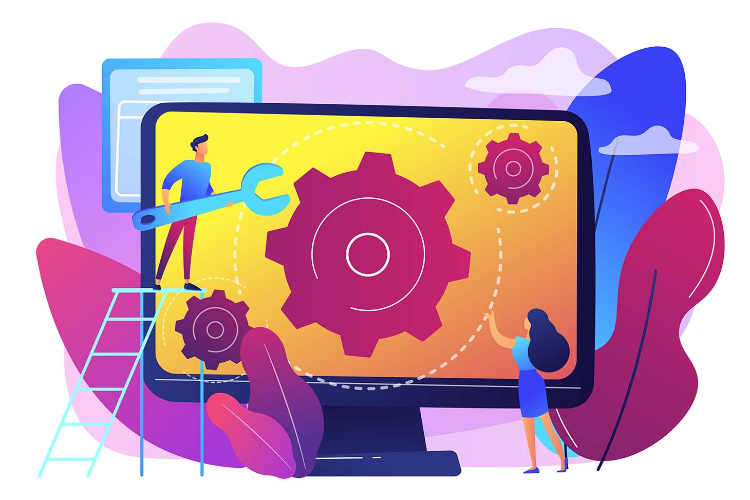 Illustration de maintenance informatique